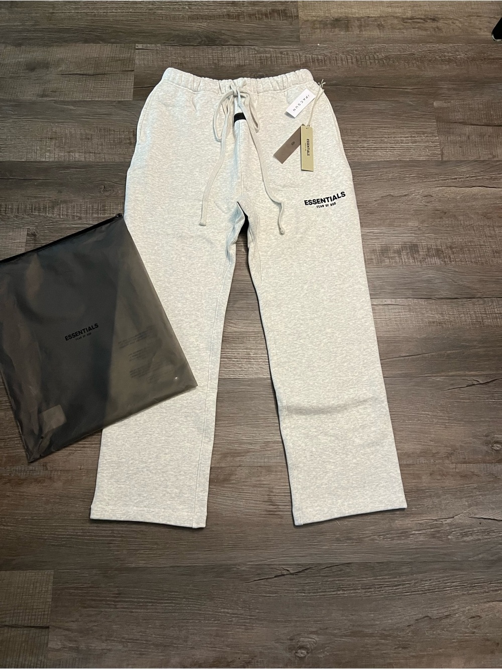 Fear of God ESSENTIALS Light Gray Men's Sweatpants - Logo Drawstring Joggers
